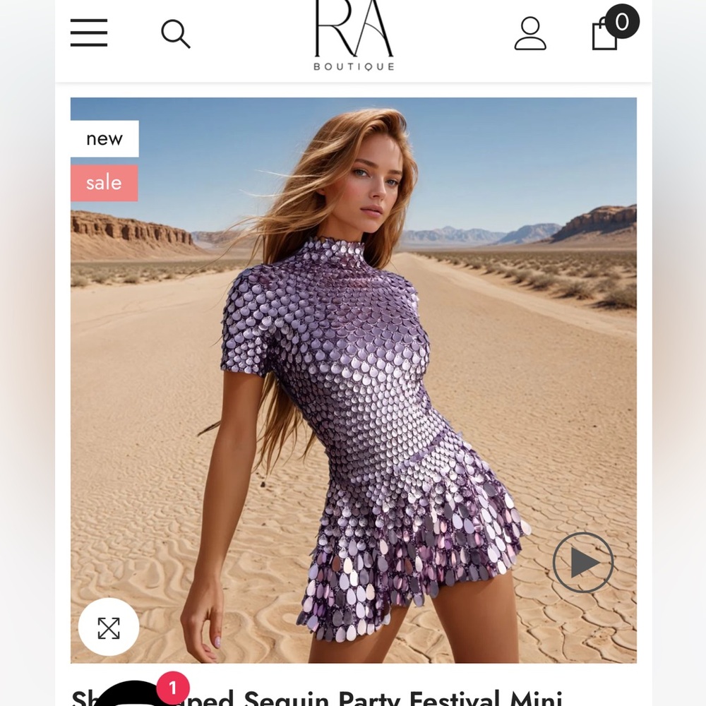 Purple Sequined Party Dress